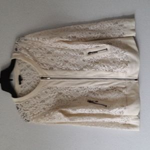 Panitti lacy zip up jacket/top size small
